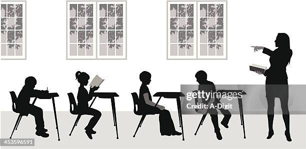 elementary - school building silhouette stock illustrations