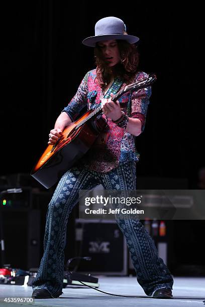 Tyler Bryant performs at The Greek Theatre on August 13, 2014 in Los Angeles, California.