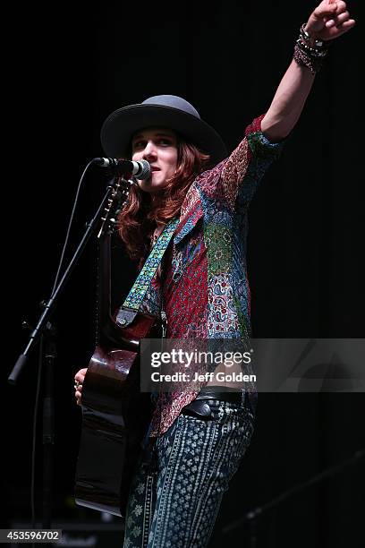 Tyler Bryant performs at The Greek Theatre on August 13, 2014 in Los Angeles, California.