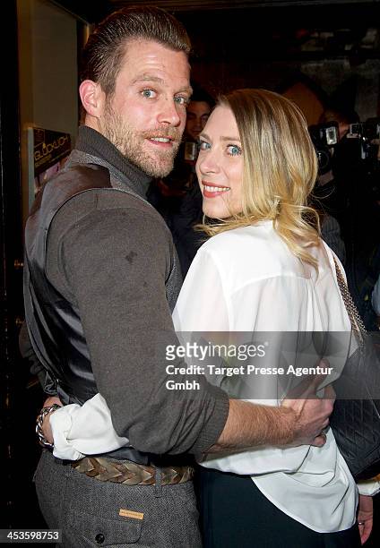 Actor Ken Duken and his wife Marisa Leonie Bach attend the Medienboard Pre-Christmas Party at 'Q Restaurant' on December 4, 2013 in Berlin, Germany.
