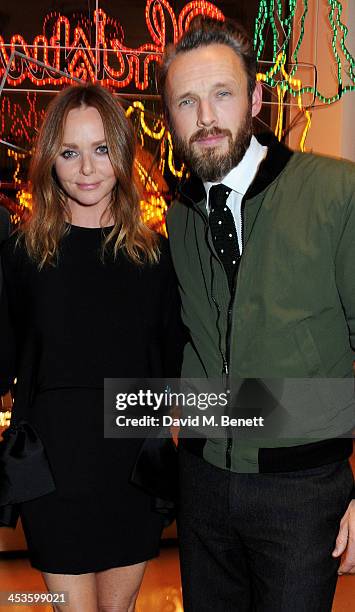 Stella McCartney and Alasdhair Willis attend the Stella McCartney Christmas Lights Switch On at the Stella McCartney Bruton Street Store on December...