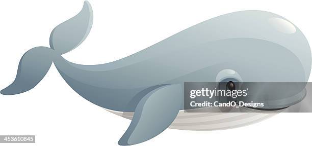 blue whale - cartoon whale stock illustrations