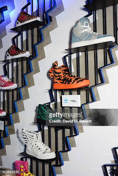 General view of the atmosphere at the launch of the new adidas Originals London Flagship store at 15 Foubert's Place on August 14, 2014 in London,...