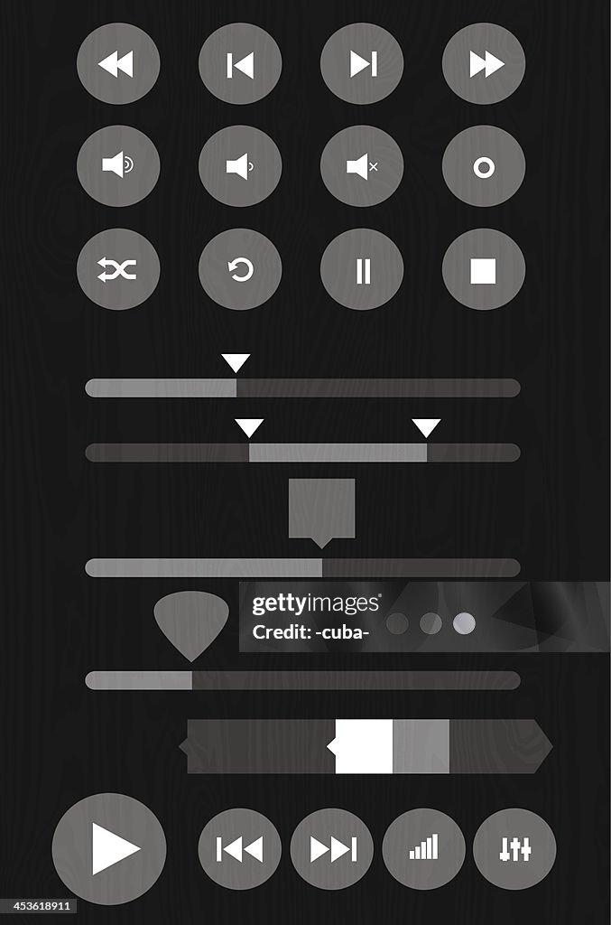 Flat style transparent UI mock up