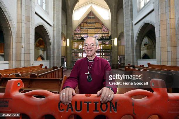 Archbishop of Canterbury, Justin Welby tours the refurbishments and unveils a foundation stone during a service at Holy Trinity Cathedral on August...