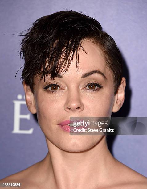 Actress Rose McGowan attends The Hollywood Foreign Press Association Installation Dinner at The Beverly Hilton Hotel on August 14, 2014 in Beverly...