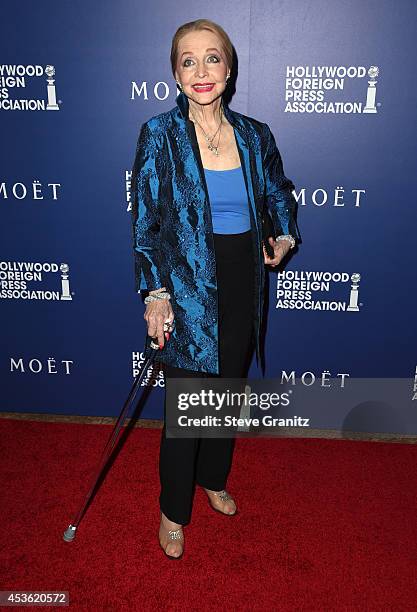 Actress Anne Jeffreys attends The Hollywood Foreign Press Association Installation Dinner at The Beverly Hilton Hotel on August 14, 2014 in Beverly...