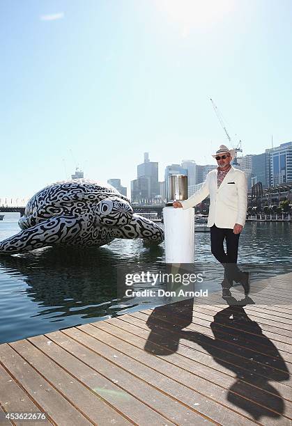 To celebrate the world's first Undersea Art Exhibition, a 5 metre tall, 15 metre long Sea Turtle arrives at Cockle Bay, and poses alongside the...