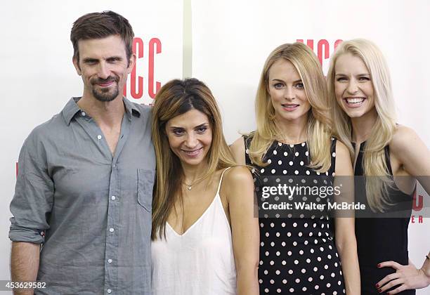 Frederick Weller, Callie Thorne, Heather Graham and Gia Crovatin attend "The Money Shot" photo call at the Second Stage Theatre on August 14, 2014 in...