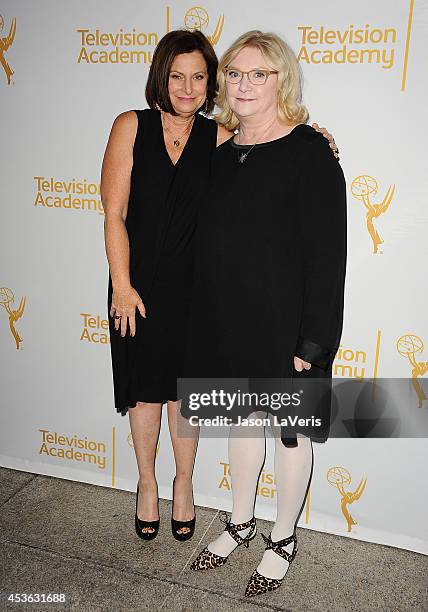Cathy Sandrich Gelfond and Amanda Mackey attend the Television Academy's celebration of The 66th Emmy Awards nominees for Outstanding Casting at...