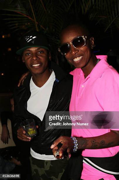 Tyran 'Ty Ty' Smith and DJ Jazzy Joyce attend DJ Mustard's Album Release Party at Level R on August 14, 2014 in New York City.