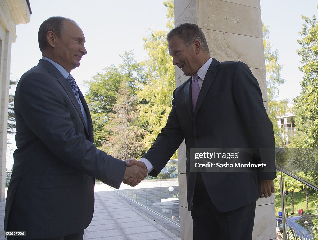 Russian President Vladimir Putin Meets Finnish President Sauli Niinisto In Sochi