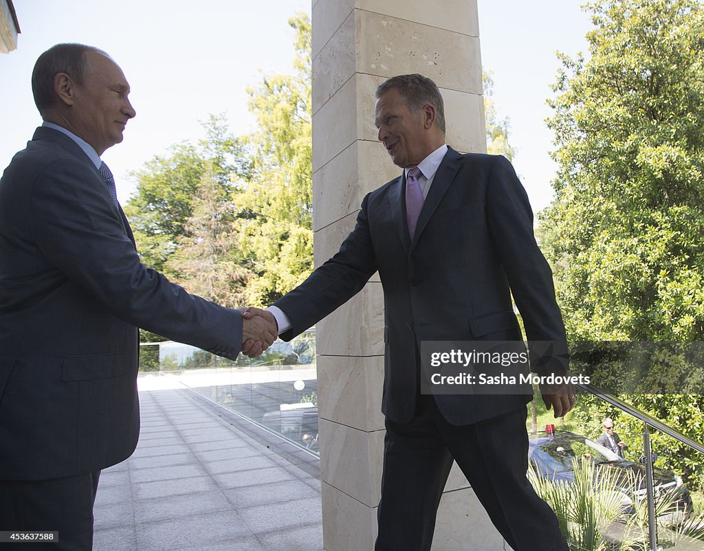 Russian President Vladimir Putin Meets Finnish President Sauli Niinisto In Sochi