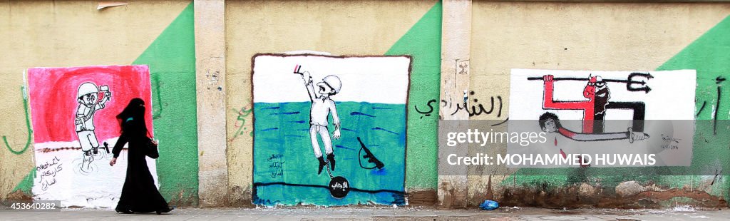 YEMEN-UNREST-GRAFFITI