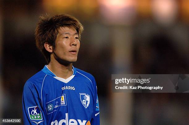 Masashi Oguro of Grenoble in action during the League 2 match between Grenoble and Bastia at Stade des Alpes on April 3, 2006 in Grenoble, France.