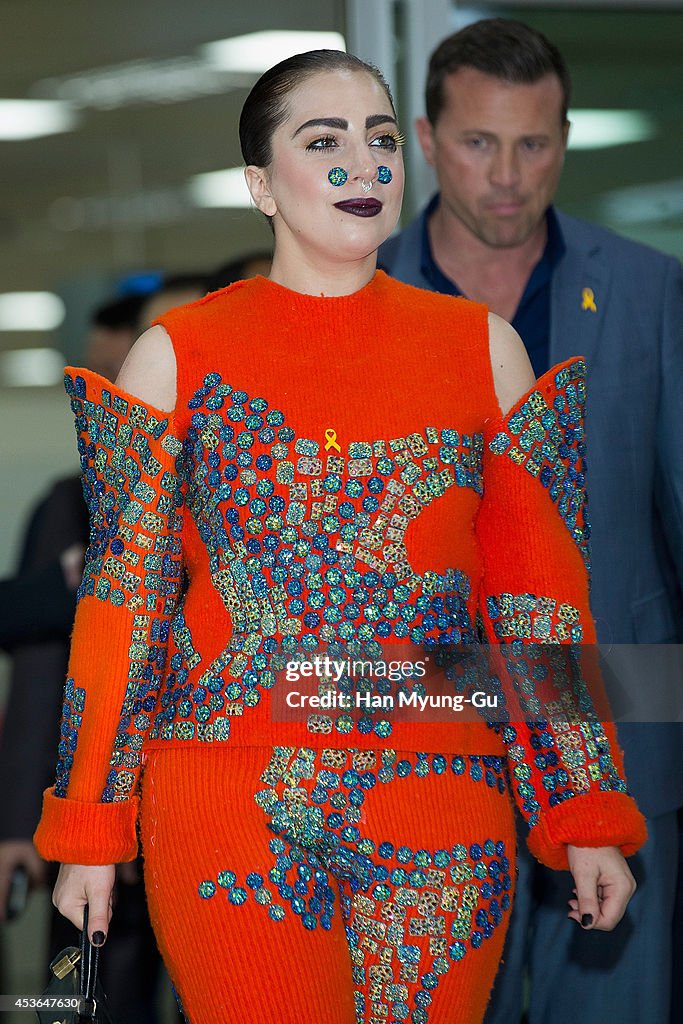 Lady Gaga Arrives In South Korea