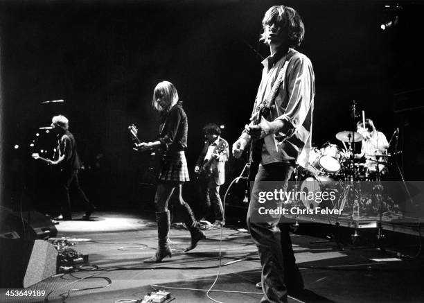 American rock group Sonic Youth perform on stage, Los Angeles, California, 2000.