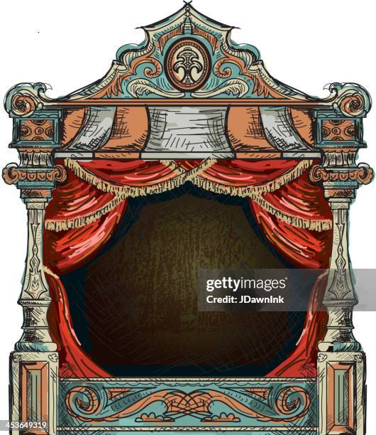 アート・デザイン・音楽 THEATRE DES REALITES Vintage Stage Theatre Design On White Background High-Res Vector