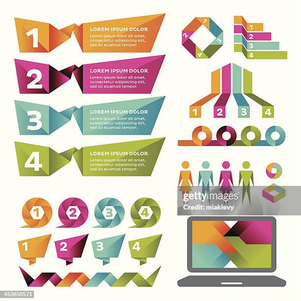infographics design elements - data collection abstract stock illustrations