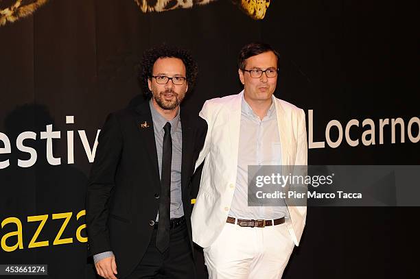 Carlo Chatrian and Olivier Pere attend 'Sils Maria' premiere during the 67th during the 67th Locarno Film Festival on August 15, 2014 in Locarno,...