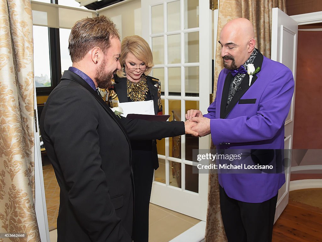 Joan Rivers Officiates The Gay Wedding Of Joseph Aiello And William "Jed" Ryan In New York City