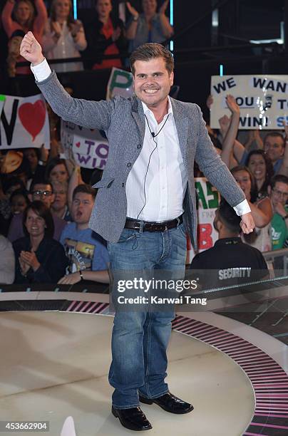 Chris R Wright is evicted from the Big Brother house 2014 at Elstree Studios on August 15, 2014 in Borehamwood, England.