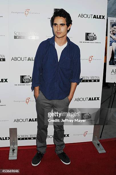 Actor Max Minghella attends the 'About Alex' Los Angeles premiere held at the Arclight Theater on August 6, 2014 in Hollywood, California.