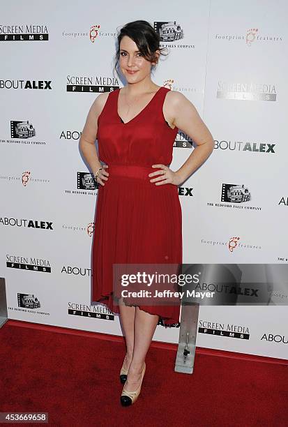 Actress Melanie Lynskey attends the 'About Alex' Los Angeles premiere held at the Arclight Theater on August 6, 2014 in Hollywood, California.