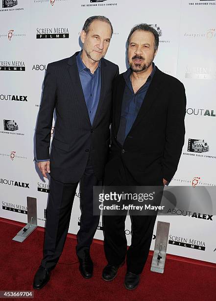 Producers Marshall Herskovitz and Ed Zwick attend the 'About Alex' Los Angeles premiere held at the Arclight Theater on August 6, 2014 in Hollywood,...
