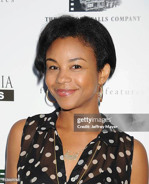 Actress Aasha Davis attends the 'About Alex' Los Angeles premiere held at the Arclight Theater on August 6, 2014 in Hollywood, California.