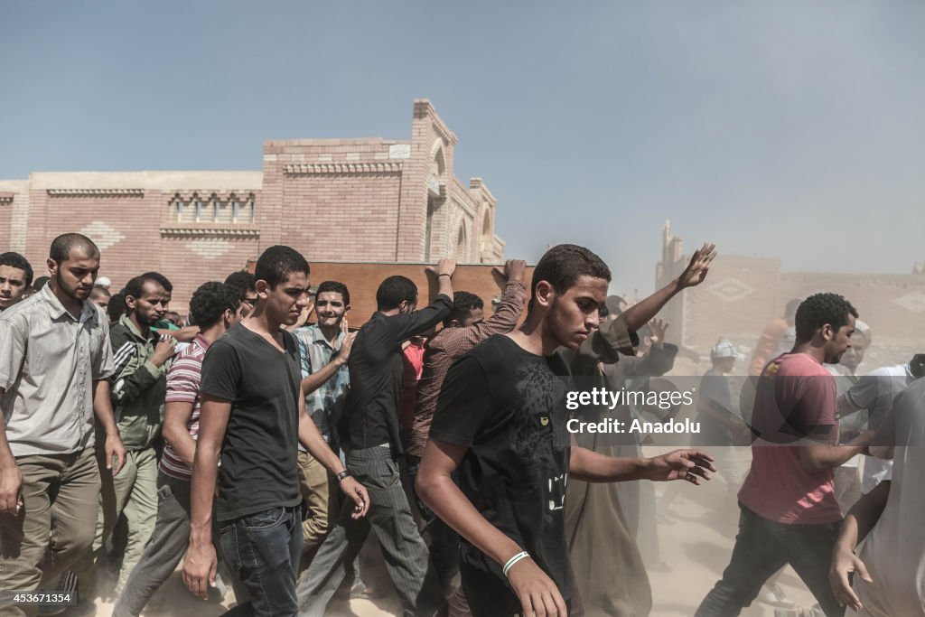 Funeral ceremony of Egyptian Ahmed Abdel-Wahab killed in anti-coup protest