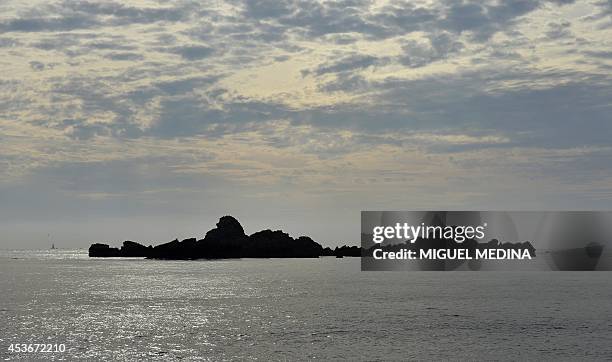 Photo taken on August 7, 2014 shows the island of "Les Cerfs" in the Sept-Iles archipelago in the Cote d'Armor, off the northern coast of Brittany,...