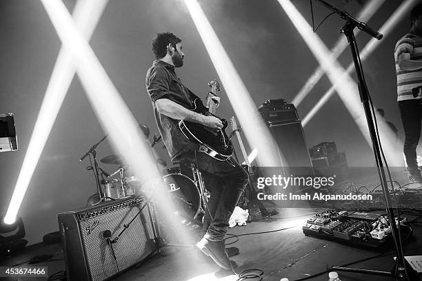 Musician Peter Silberman of The Antlers performs onstage during Pandora Presents The Antlers at StubHub's Next Stage at Mack Sennett Studios on...