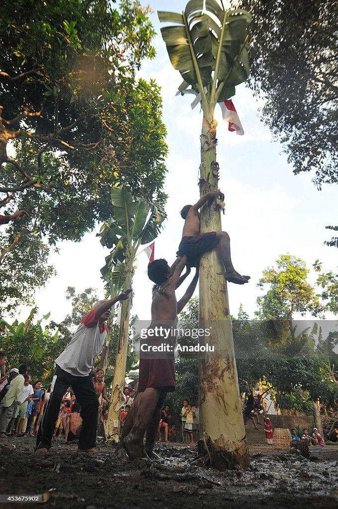 Traditional banana trees climbing competition to mark Indonesia's Independence Day