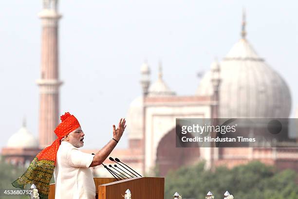 81 Narendra Modi Addresses The Nation From Red Fort On 68th