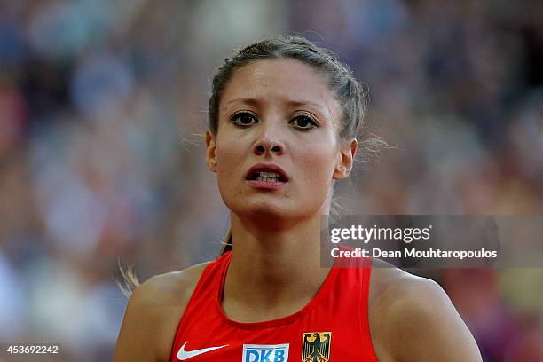 Ruth Sophia Spelmeyer of Germany looks on after competing in the Women's 4x400 metres relay heats during day five of the 22nd European Athletics...