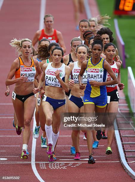 Susan Kuijken of the Netherlands, Jo Pavey of Great Britain and Northern Ireland, Emelia Gorecka of Great Britain and Northen Ireland and Meraf Bahta...