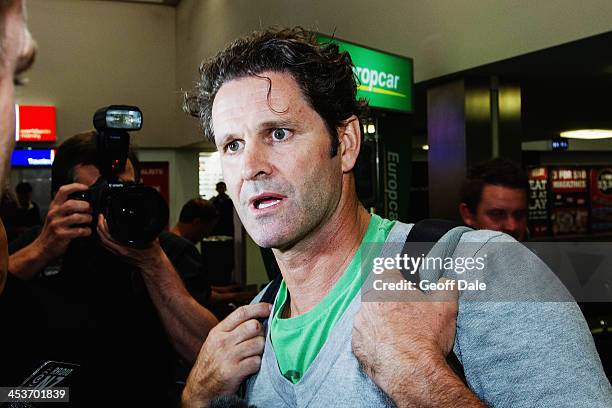 Former New Zealand cricketer Chris Cairns arrives at Auckland Airport on December 5, 2013 in Auckland, New Zealand. Cairns was today named as one of...