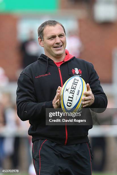 Trevor Woodman, the Gloucester scrum coach looks on during the pre season friendly match between Gloucester and Yorkshire Carnegie at Kingsholm...