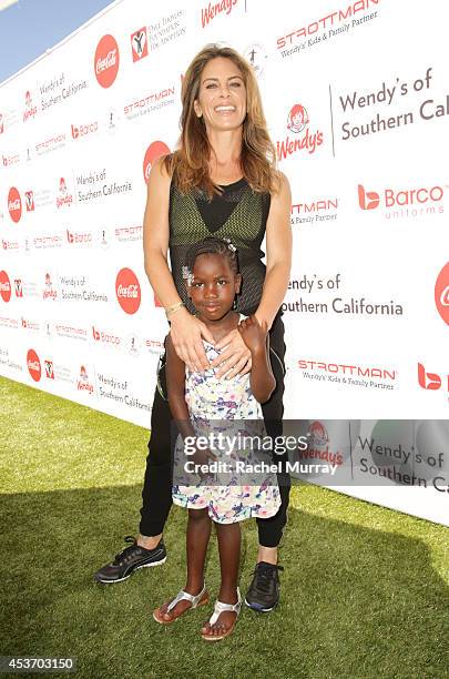Trainer Jillian Michaels and her daughter Lukensia Michaels Rhoades attend Kickball For A Home - Celebrity Challenge Presented By Dave Thomas...
