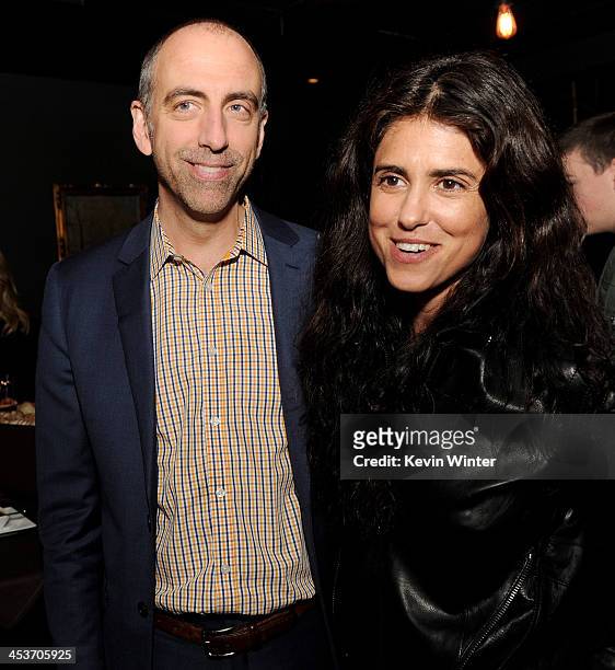 Todd Green, General Manager, Tribeca Film and writer/director Francesca Gregorini pose at the after party for the premiere of Tribeca Film and Well...