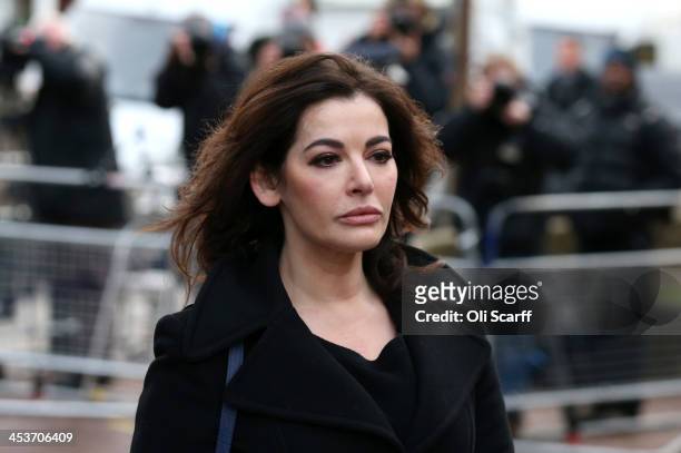 Nigella Lawson arrives at Isleworth Crown Court on December 5, 2013 in London, England. Italian sisters Francesca and Elisabetta Grillo, who worked...