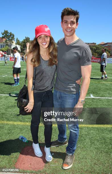 Actress Kayla Ewell and actor Tanner Novlan attend Kickball For A Home - Celebrity Challenge Presented By Dave Thomas Foundation For Adoption at the...