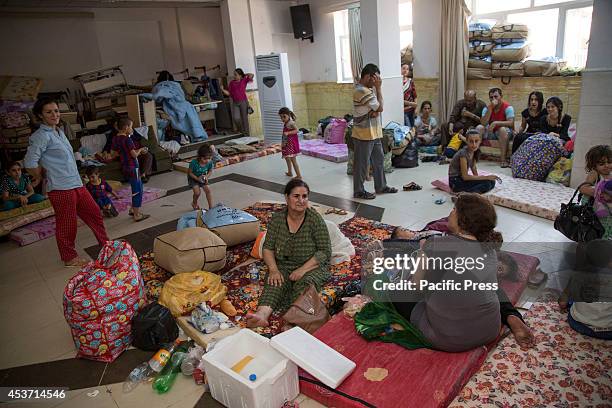 An air-conditioned room for elderly, babies and young mothers at Saint Joseph Church as 650 Kurdish Christian families have taken shelter inside...