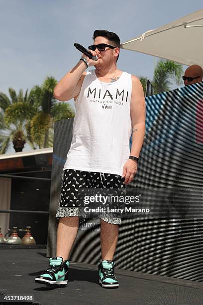 Mack attends Mackapoolooza at Fontainebleau Miami Beach on August 16, 2014 in Miami Beach, Florida.