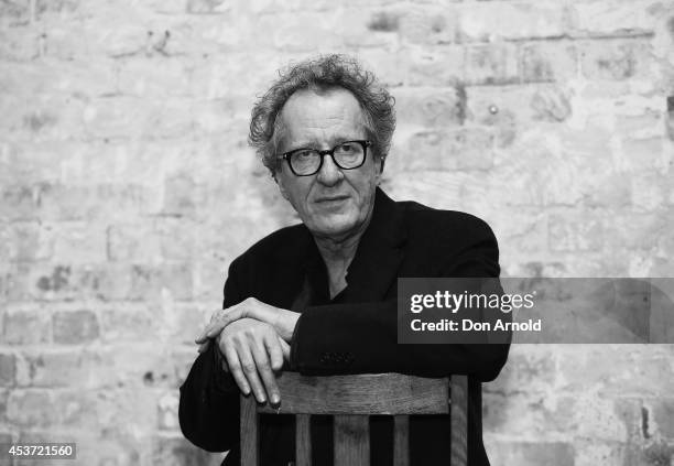 Geoffrey Rush poses at the Belvoir Street Theatre 30th Anniversary at Belvoir Street Theatre on August 17, 2014 in Sydney, Australia.