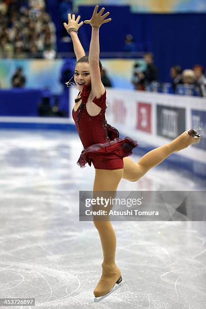 Adelina Sotnikova of Russia compete in the ladies's short program during day one of the ISU Grand Prix of Figure Skating Final 2013/2014 at Marine...