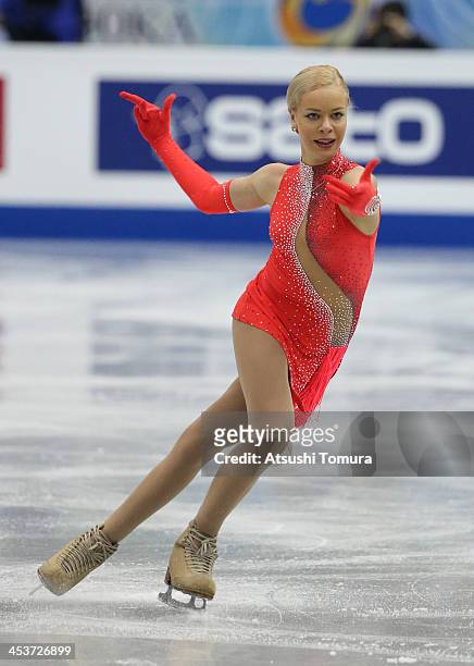 Anna Pogorilaya of Russia compete in the ladies's short program during day one of the ISU Grand Prix of Figure Skating Final 2013/2014 at Marine...