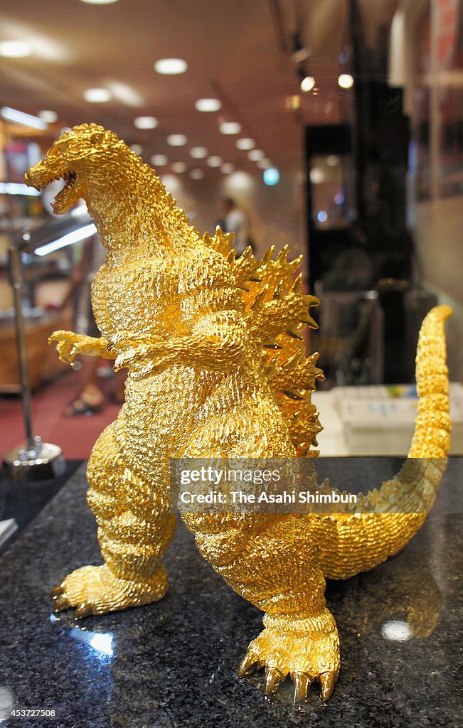 Pure Gold Godzilla Displayed At A Department Store