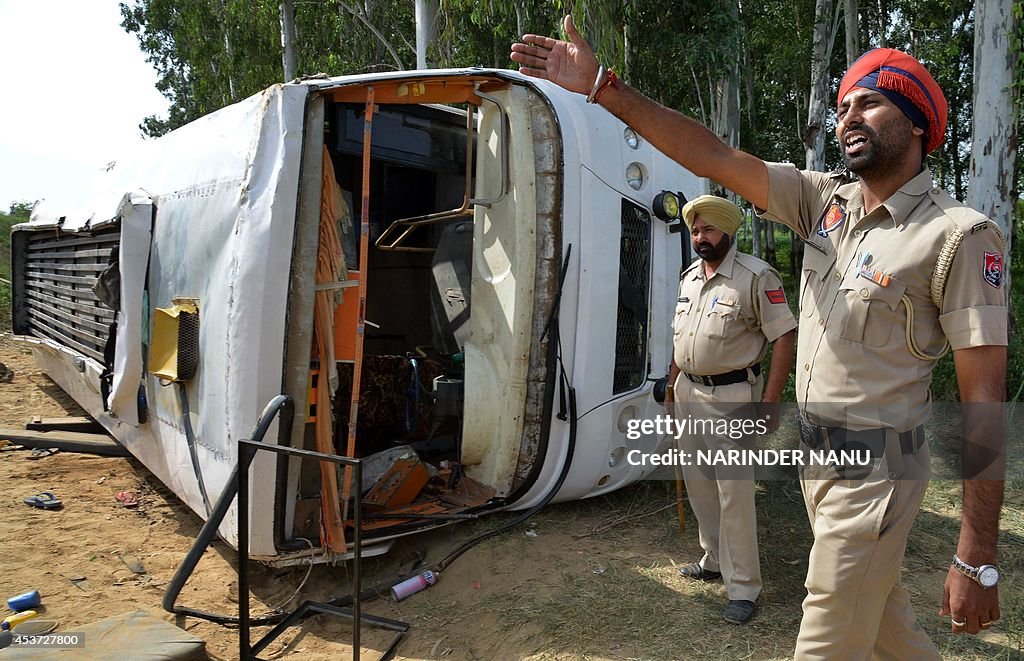 INDIA-ACCIDENT-BUS